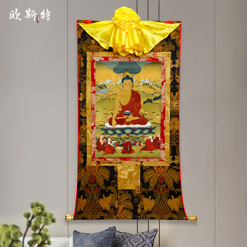 玄关装饰挂画矿物颜料唐卡