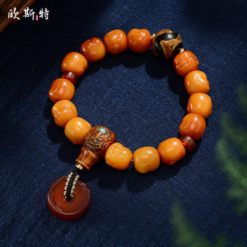 欧斯特文玩手串天珠玛瑙