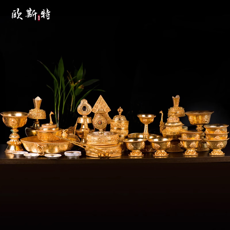 欧斯特铜全鎏金尼泊尔手工