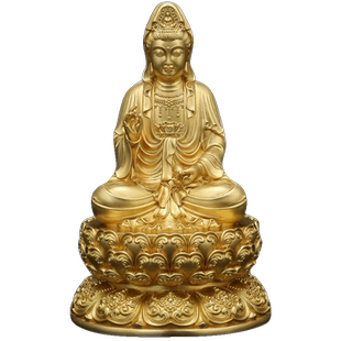 全铜摆件《三世佛、黄财神、地藏王、四臂观音》铜鎏金随身像合集