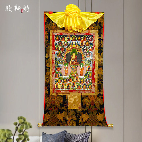 玄关装饰挂画矿物颜料唐卡