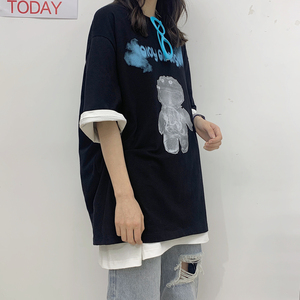 夏季新款圆领创意印图青少年半袖 宽松韩版短袖T恤衫潮 G844-P28图片