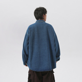 工装风宽松牛仔衬衫日系长袖外套Q151-P65控88，男装衬衫，星座617A-5（原A405）