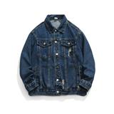 破洞牛仔夹克高品质复古做旧痞帅外套Q761-P90控128，男装夹克，星座617A-5（原A405）