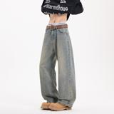 复古黄泥色做旧美式宽松牛仔裤H786-P65控88，男装牛仔裤，星座617A-5（原A405）