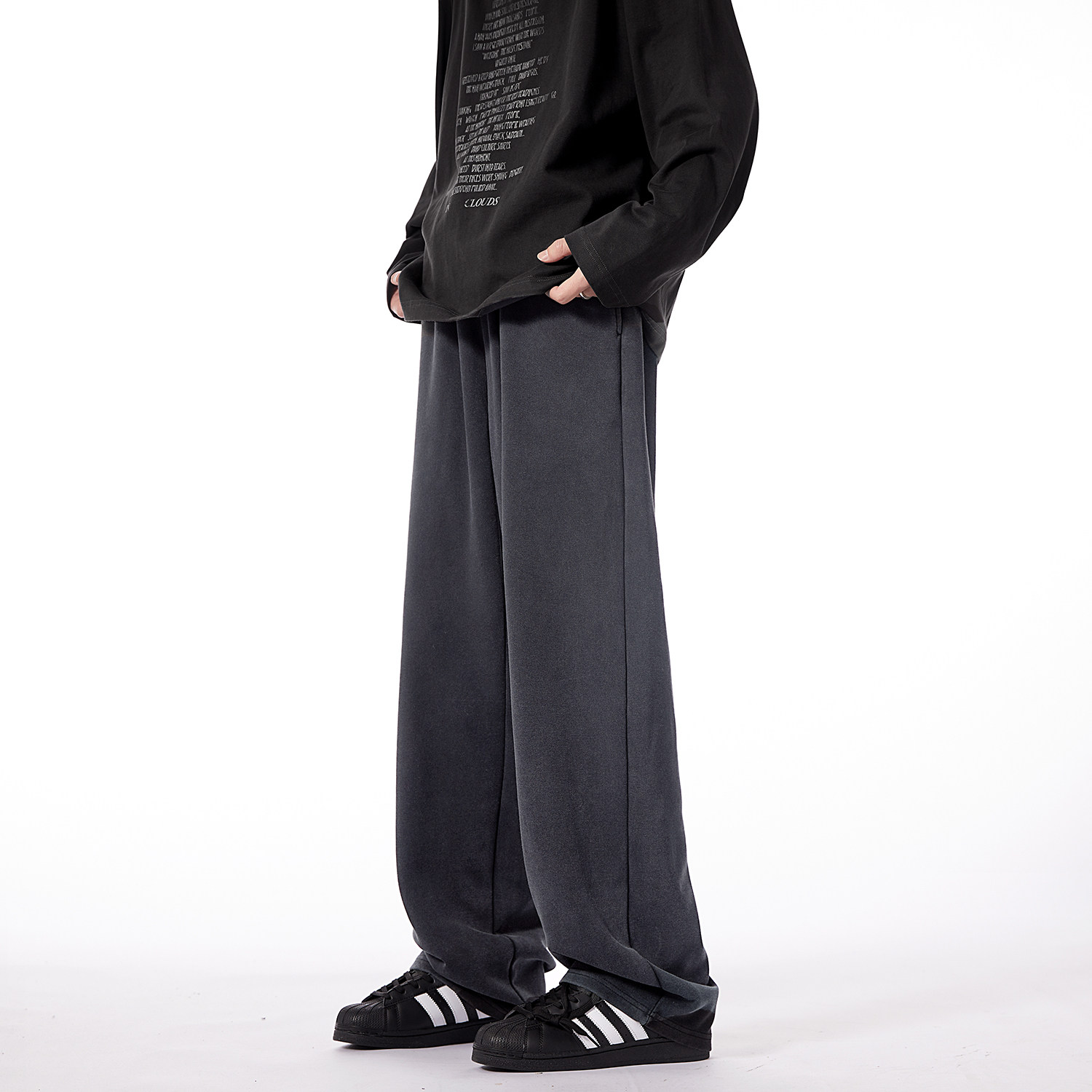 重磅水洗垂感卫裤潮牌松紧腰直筒休闲裤H777-P65控88，男装休闲裤，星座617A-5（原A405）