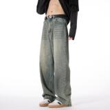 直筒牛仔裤黄泥色潮牌复古水洗美式H786-P65控88，男装牛仔裤，星座617A-5（原A405）