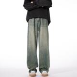 直筒牛仔裤黄泥色潮牌复古水洗美式H786-P65控88，男装牛仔裤，星座617A-5（原A405）