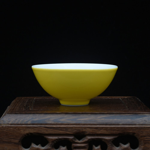 黄釉茶杯,茶碗 功夫茶具茶碗 景德镇高温颜色釉精制茶具 7公分杯 - 封面