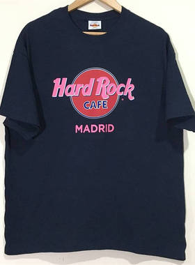 Hardrock硬摇滚美式复古vintage高街潮牌宽松纯棉短袖T恤男女同款