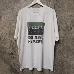 复古Vintage高街纯棉短袖 Rage Machine乐队美式 The T恤男 Against