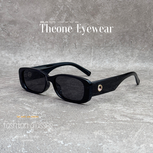 复古美式小框方形圆脸偏光墨镜高级感防晒防紫外线太阳镜可配度数