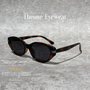 复古猫眼偏光墨镜女玳瑁色高级感防紫外线显脸小太阳眼镜可配度数
