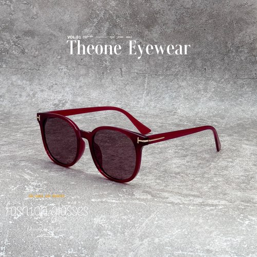 147mm复古红色T字偏光太阳镜