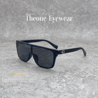 韩版街拍大框一体式偏光墨镜