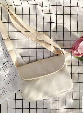 2021新款日系ulzzang文艺帆布斜挎包女原宿学生百搭小包包