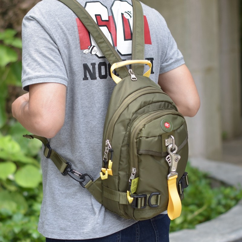 tough潮牌双肩小包日系男包尼龙布多功能单肩斜背包休闲户外胸包