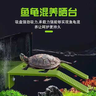 龟台乌龟晒台爬台晒背台鱼缸挂式爬坡浮台浮岛家用龟缸造景装饰