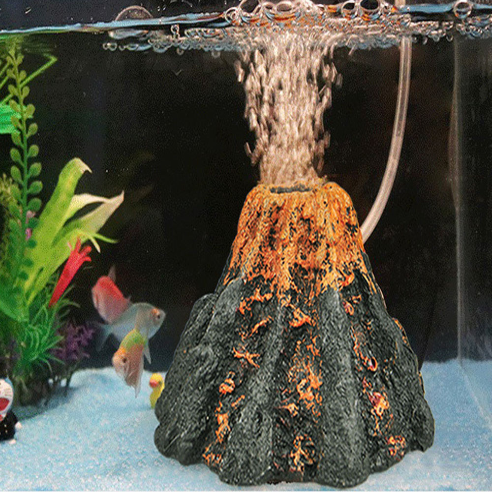 树脂工艺品摆件红色火山喷发珊瑚石水族鱼缸造景装饰品珊瑚礁增氧