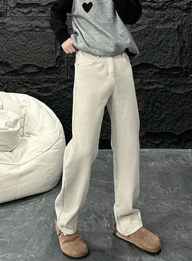 2025新款牛仔裤男高品质净版宽松直筒裤四面弹纯色百搭休闲裤子