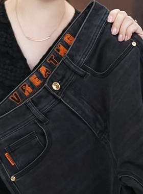 高端牛仔裤男秋冬新款轻奢商务欧版经典三本针设计绣花弹力直筒裤