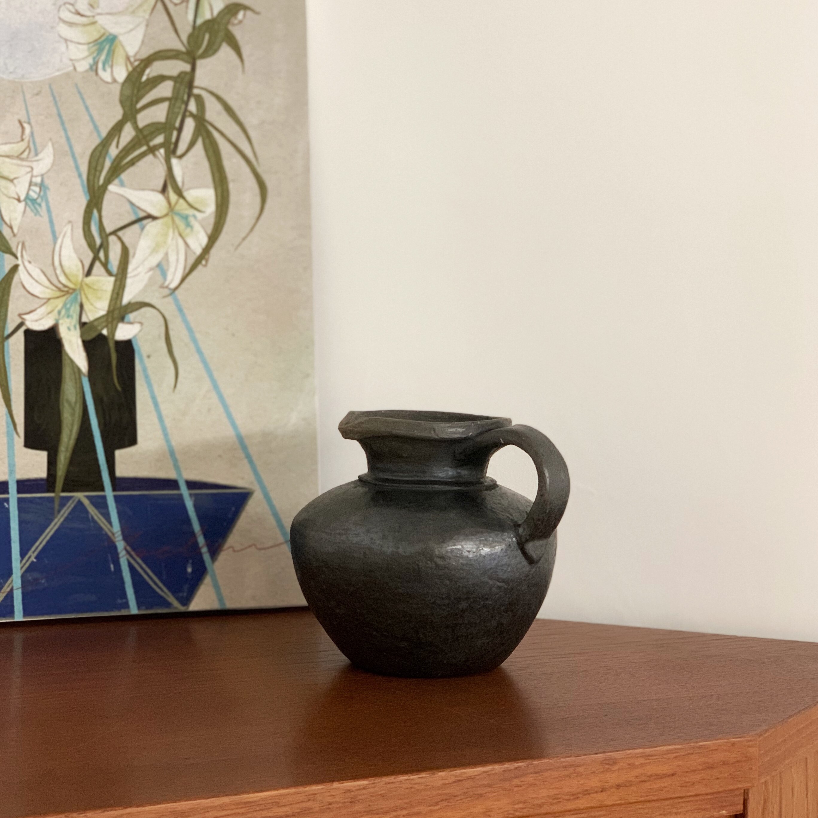 藏区手工黑陶茶壶花器
