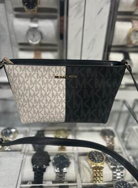 Michael Kors Jet Set Travel SM单肩斜挎包MK撞色黑色