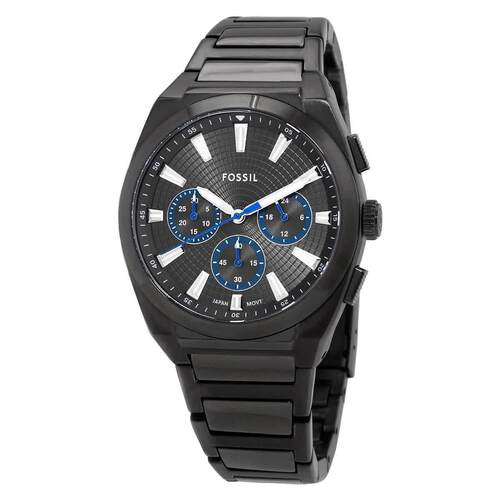 Fossil Everett计时表石英灰表盘男士手表FS6107
