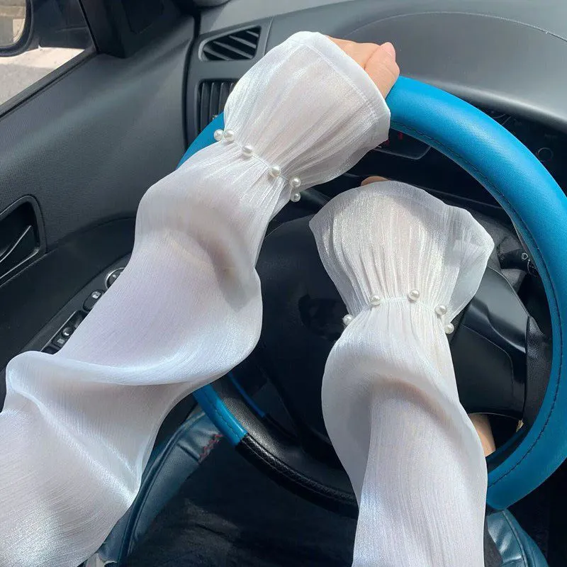 夏季蕾丝网纱防晒冰袖