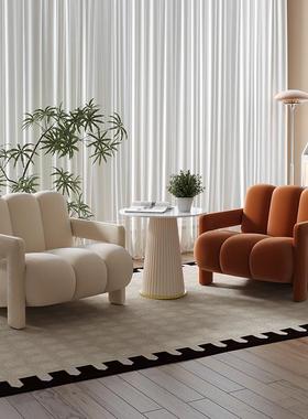 北欧轻奢奶油风客厅家用懒人沙发现代酒店民宿美容院休闲单椅组合