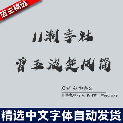 设计师中文字体广告海报11潮字社曾玉波楚风简PS/Procreate/Cad