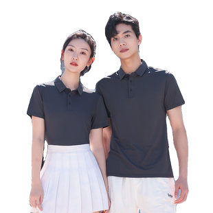 纯色速干翻领短袖T恤印字刺绣LOGO企业定制男女工作服上衣Polo衫