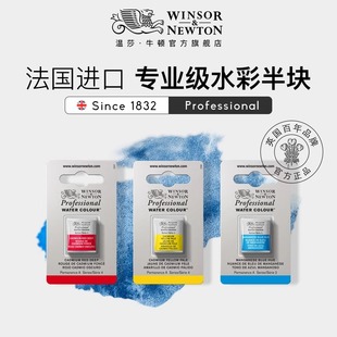 进口WINSOR温莎牛顿艺术家级专家级固体水彩颜料半块单块补充色