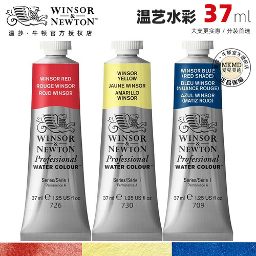 进口winsornewton温莎牛顿水彩颜料艺术家专家级管装37ml大支24色
