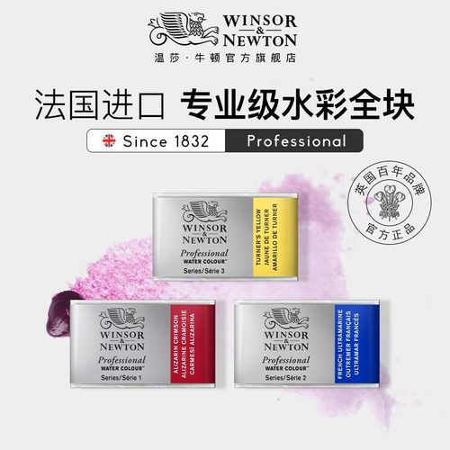 WINSOR＆NEWTON温莎牛顿艺术家专家级固体水彩颜料整块大磅全块
