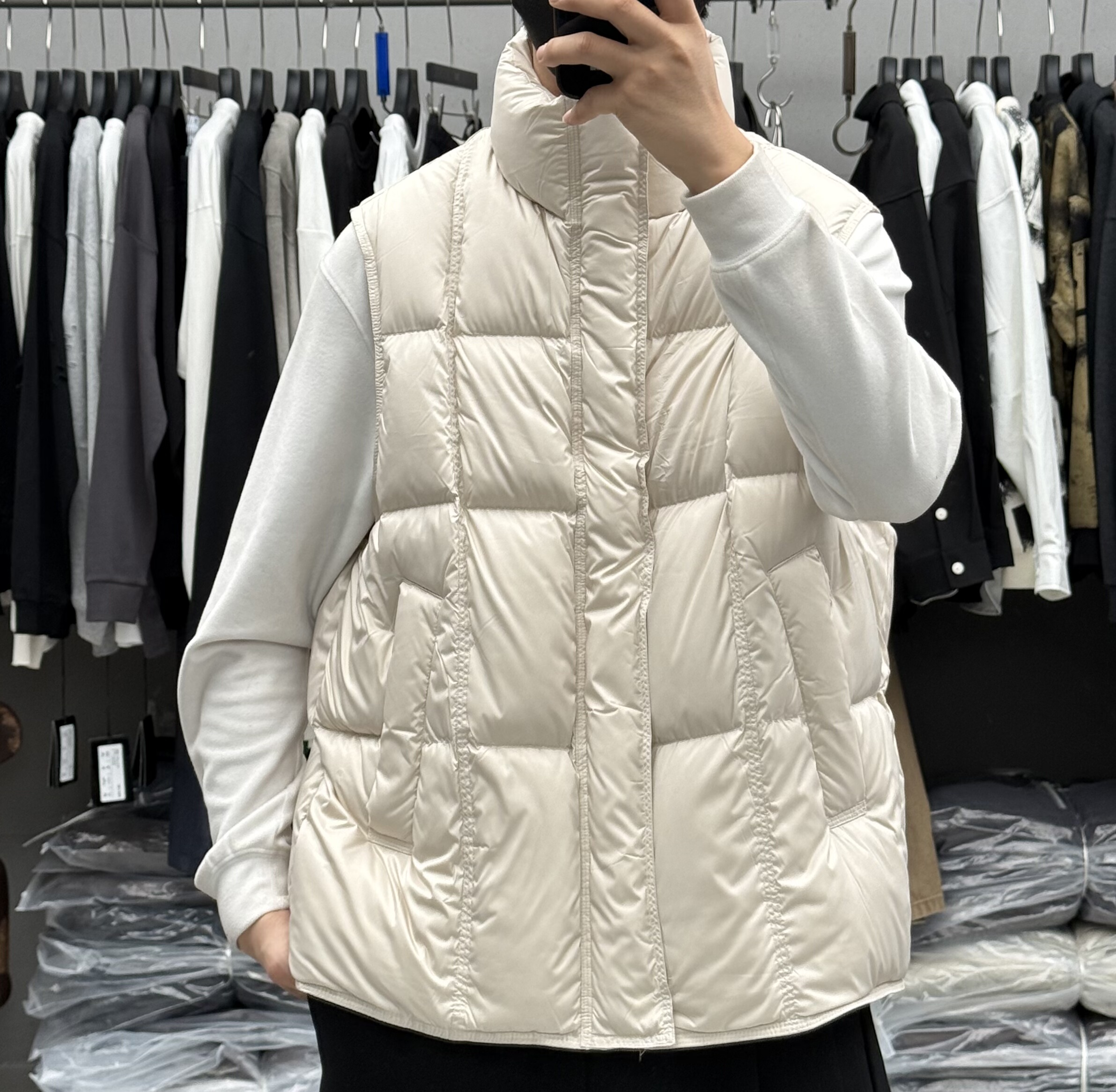 高充绒加厚辑格立领宽松羽绒马甲男冬季户外轻奢保暖90白鸭绒背心