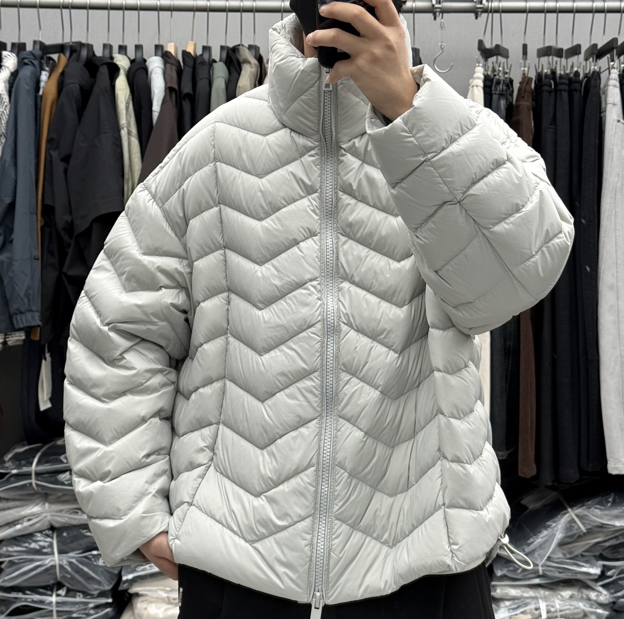 目写冬季240g高冲绒立领排骨羽绒服男宽松御寒轻量化90白鸭绒外套