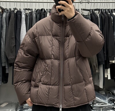 轻量化高充绒238g辑格衔缝立领羽绒服男冬季加厚保暖防寒面包服