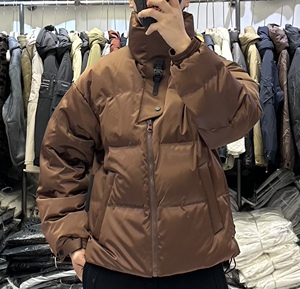 高端设计款加厚廓形立领羽绒服男冬季日系宽松保暖面包服情侣外套
