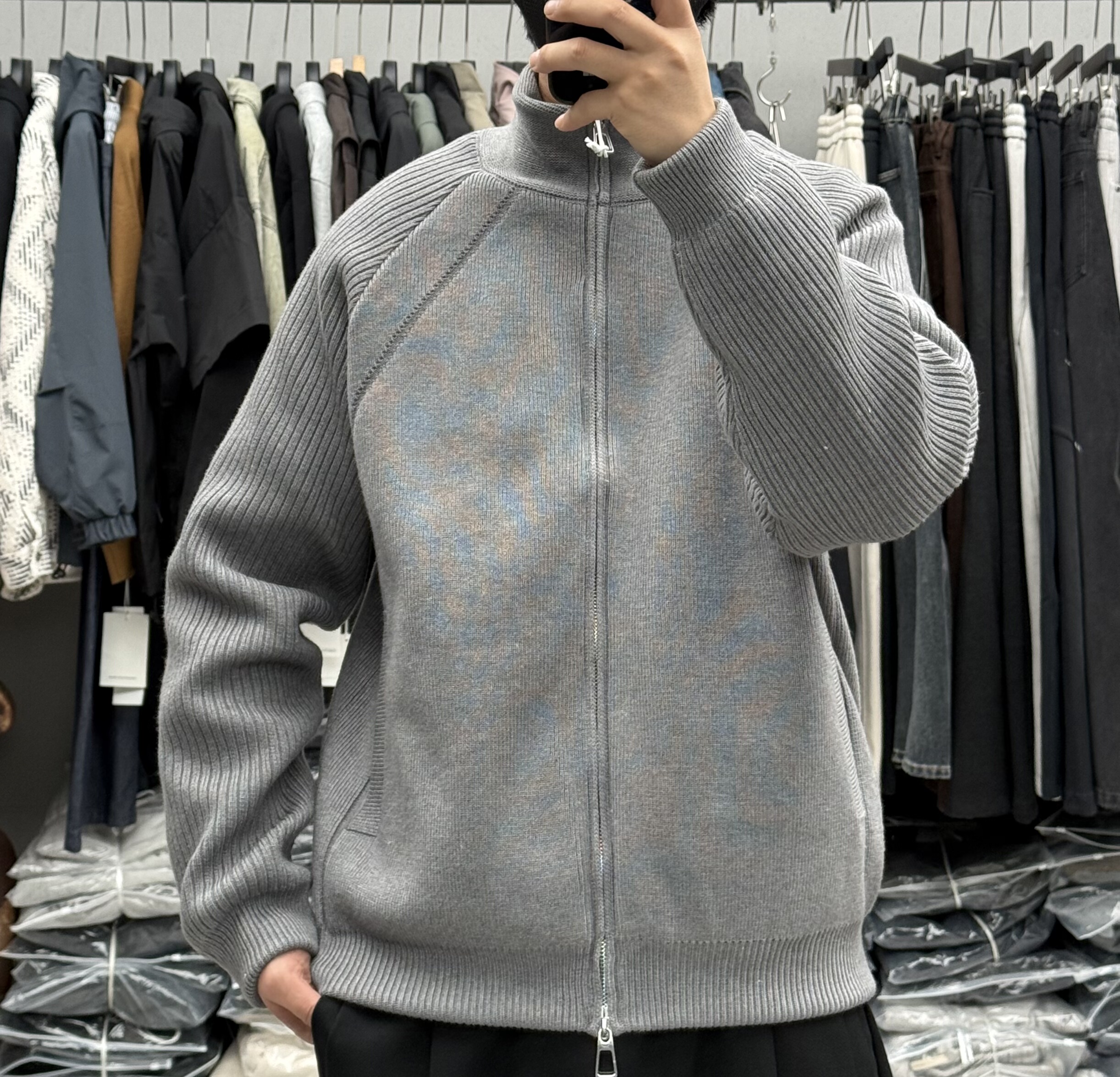 新国标90白鸭绒立领毛衣羽绒服男冬季保暖针织羽绒复合一体外套潮