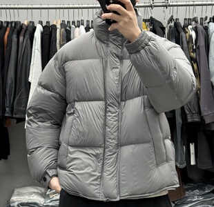 245g高充绒加厚轻量化立领短款羽绒服男冬季纯色保暖极寒面包服潮