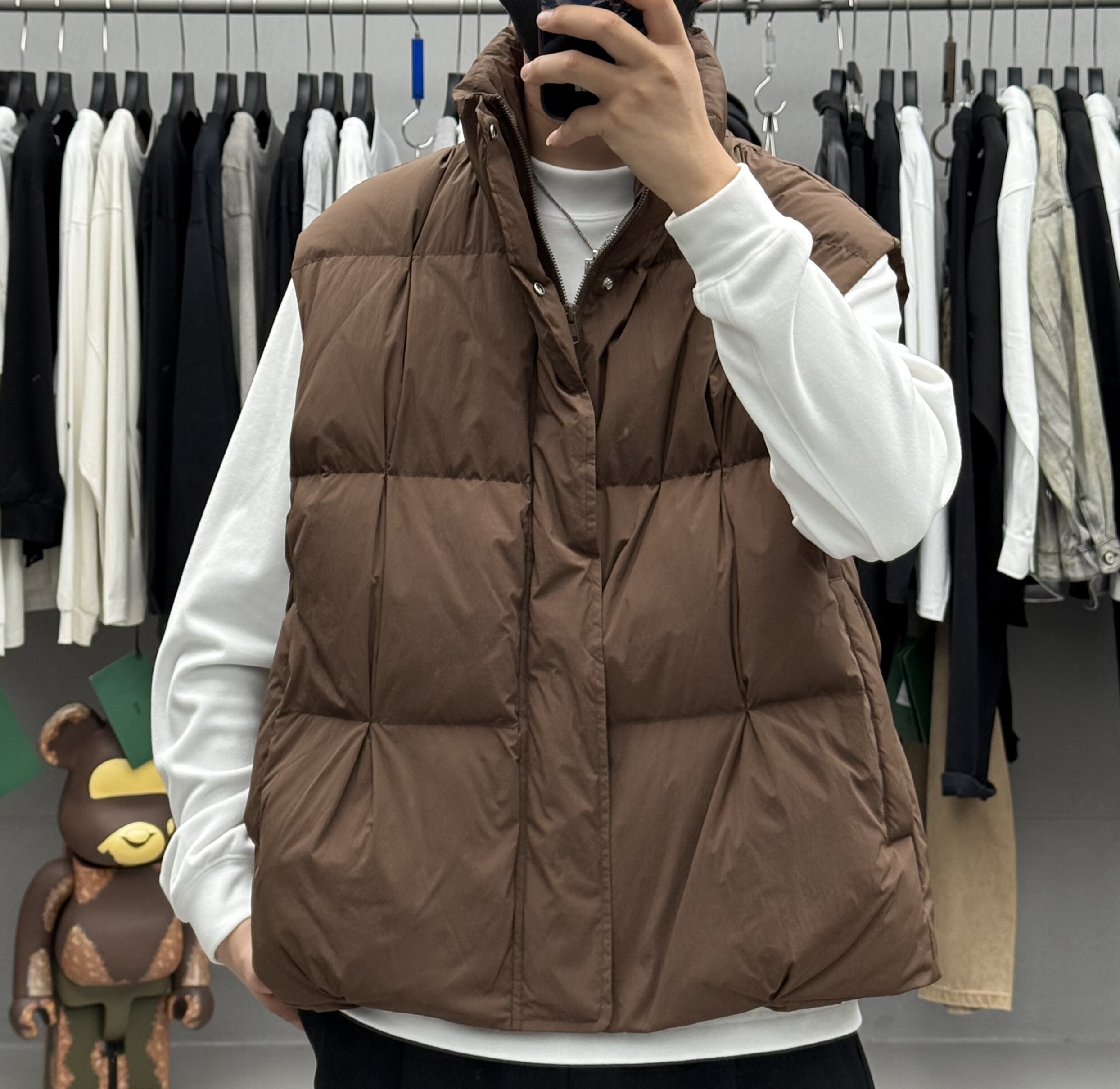 2025冬季男简约纯色辑格立领羽绒马甲日系加厚保暖通勤无袖坎肩潮