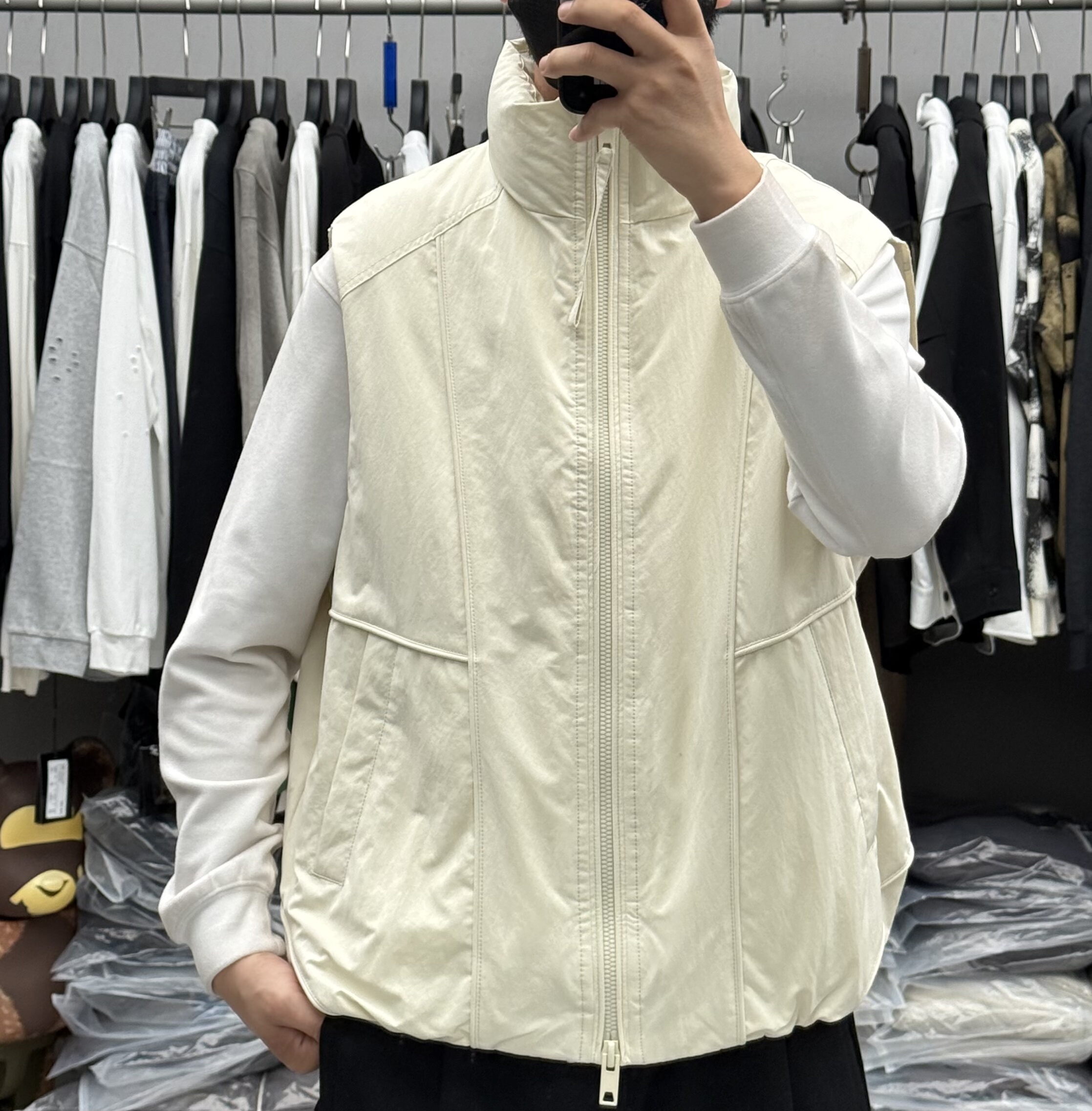 户外纯色极简立领羽绒马甲男冬季美式宽松百搭保暖90白鸭绒背心潮