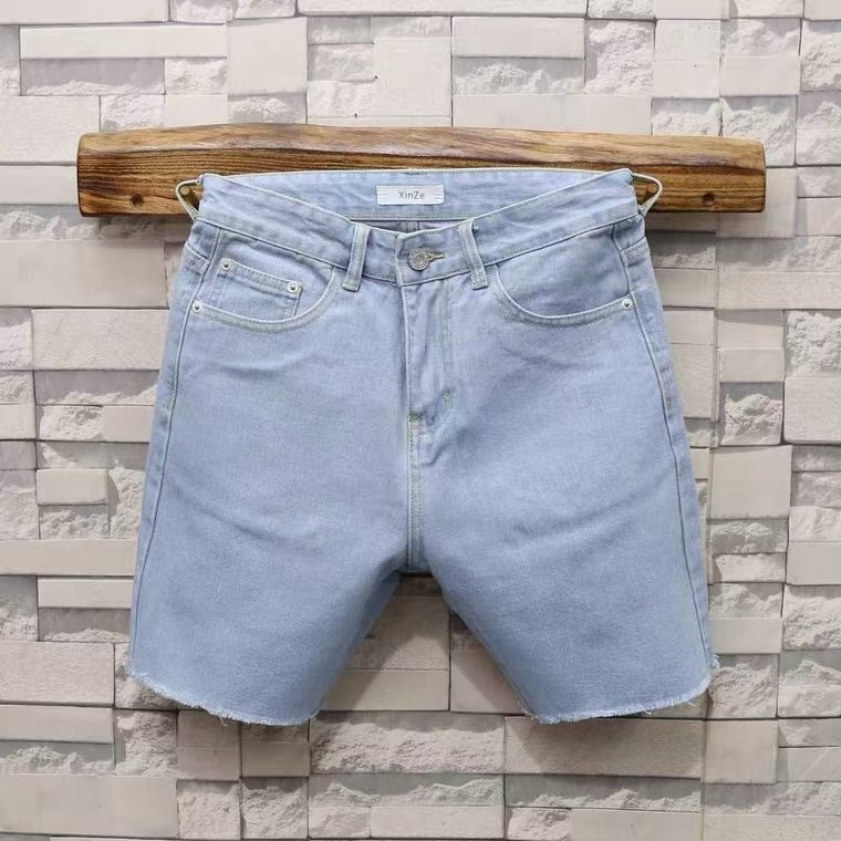 2025夏季新款潮牌短裤男浅蓝色毛边牛仔裤宽松时尚百搭五分裤水洗,男装,短裤,淘宝优惠券,粉丝福利购,淘宝优惠卷