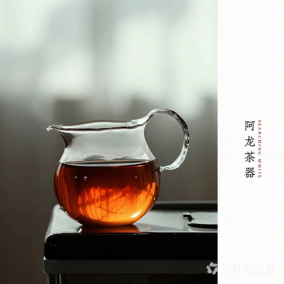 纯手工玻璃公道杯高硼硅耐热分茶器具带把手柄匀杯吹制茶海道