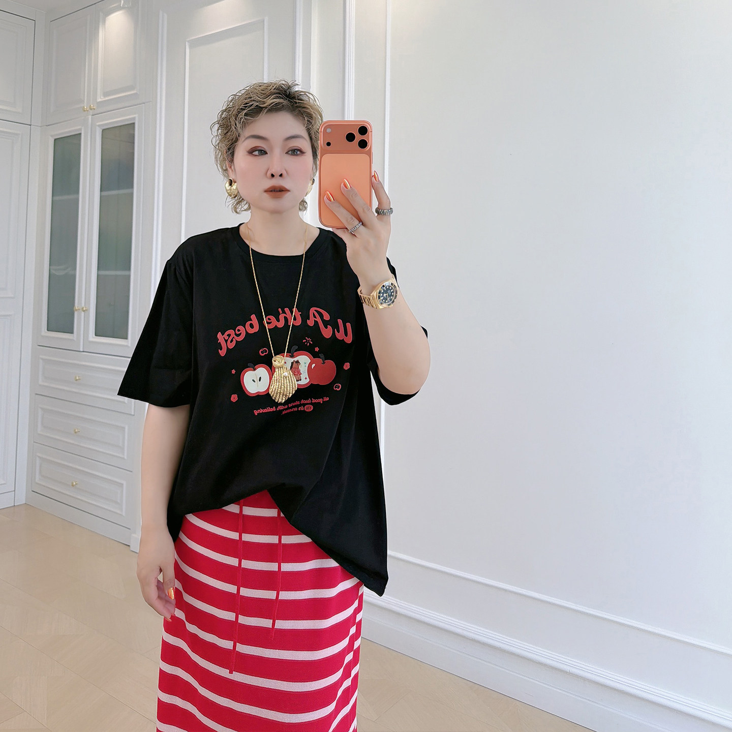 大码女装胖mm可爱休闲短袖t恤图片