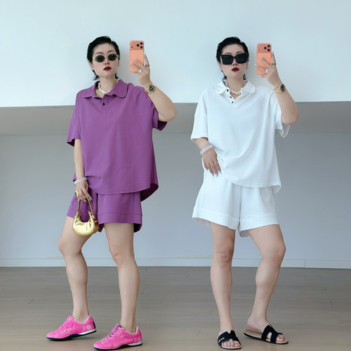 大码女装胖mm宽松显瘦慵懒套装