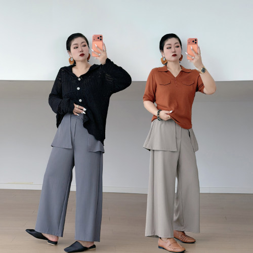 大码女装胖mm通勤百搭西装裤