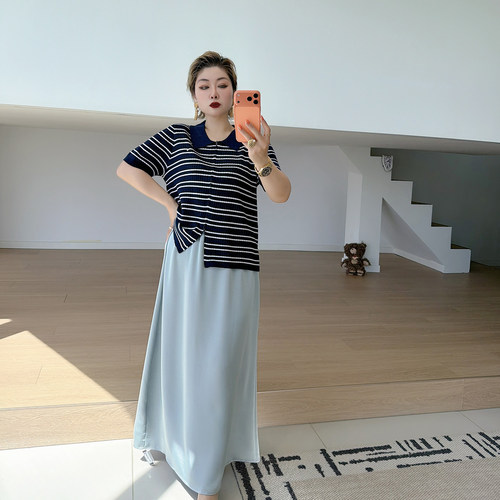 大码女装胖mm高级感缎面半身裙