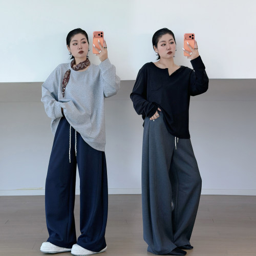 大码女装胖mm抽绳百搭显瘦弯刀裤